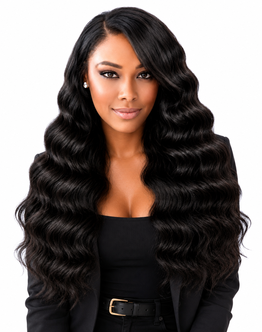 Deep wave luxury hair model